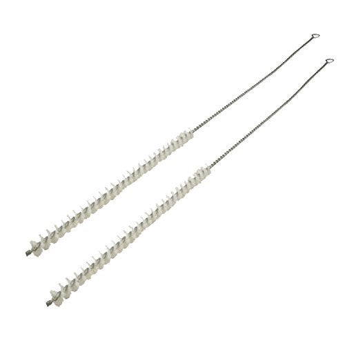 Podoy Straw Brush Pipe Cleaner with 18"" Long White Nylon Bristle Wire Stainless Steel Cleaning Pipe Straw Brush (Pack of 2) - Image 2